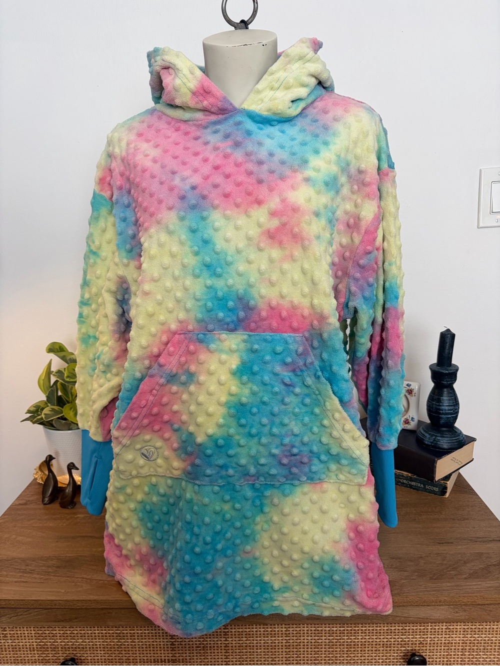 Limeapple Minky Bubble Oversized Hoodie Wearable Blanket Tie Dye O/S